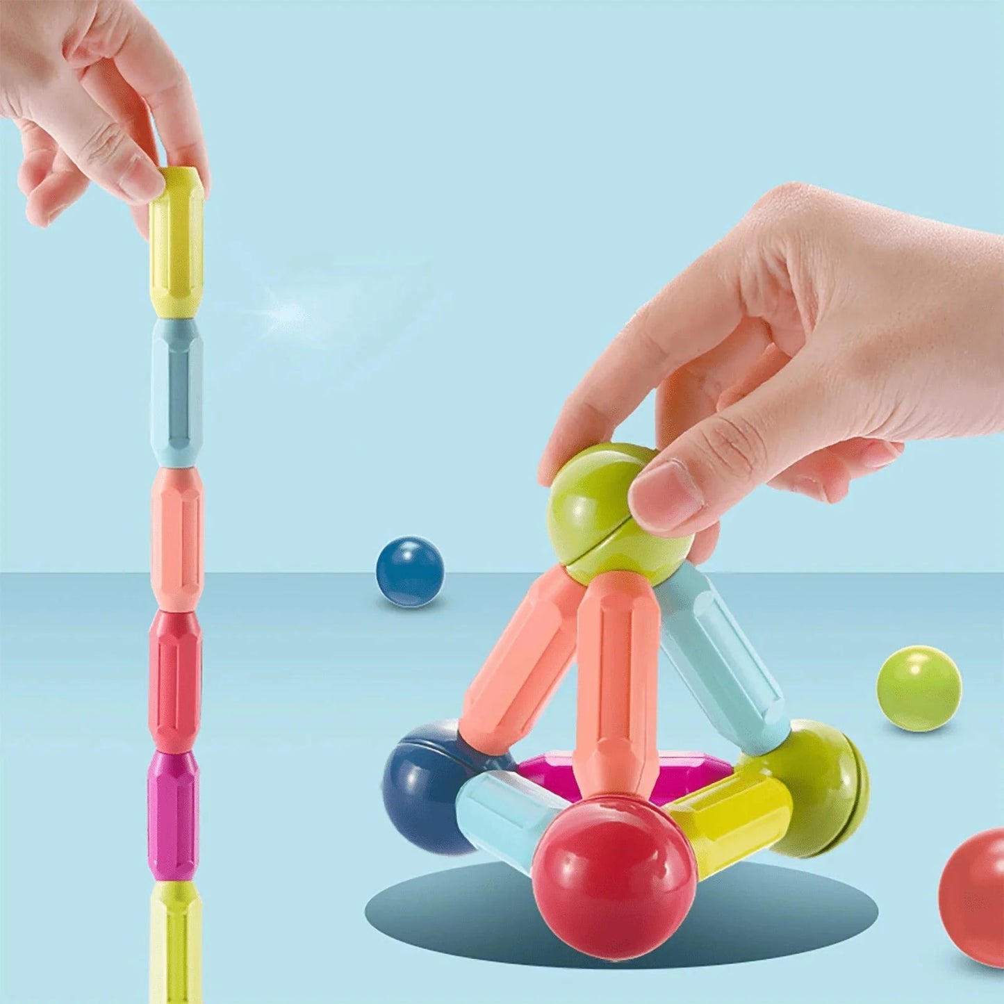 Magnetic Building Blocks – 64 Piece STEM Educational Toy