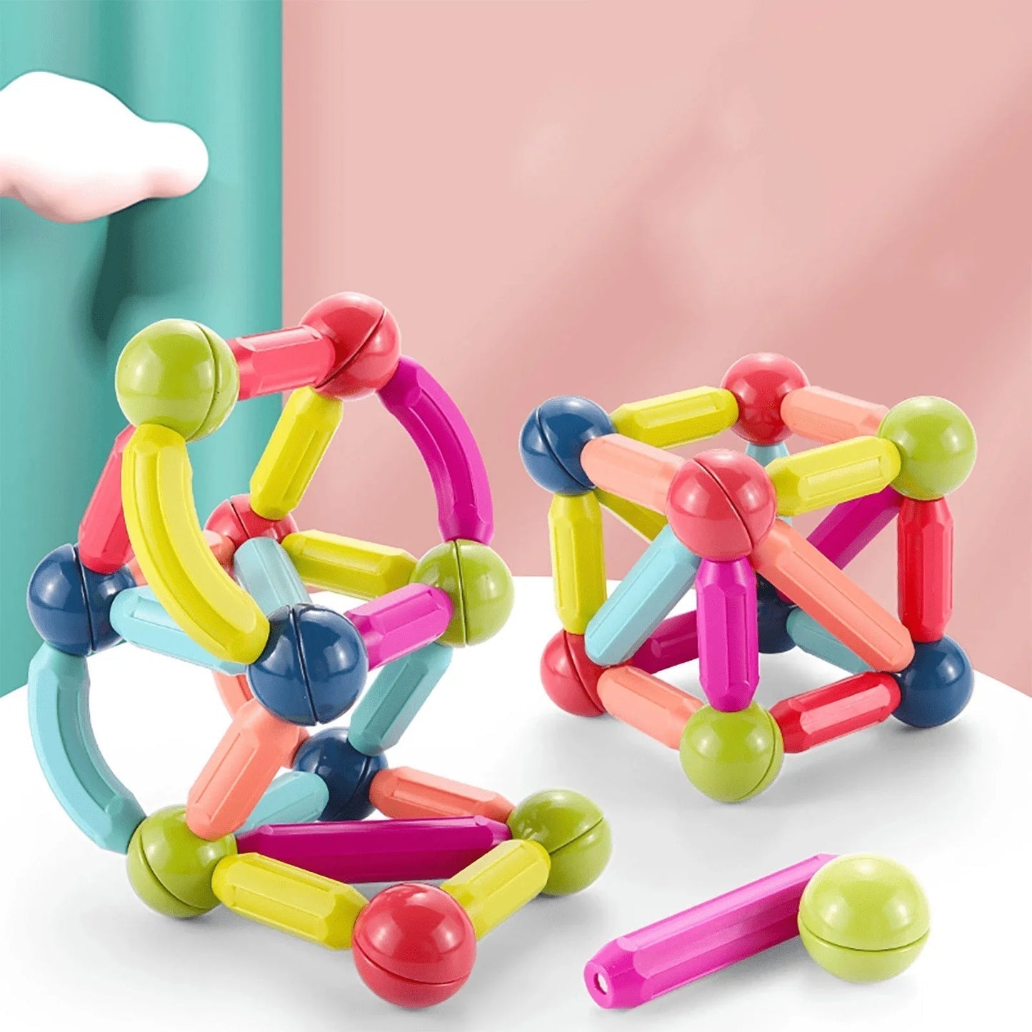 Magnetic Building Blocks – 64 Piece STEM Educational Toy