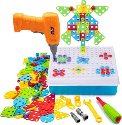 Kids Power Tools With Screwdriver Toy Set - With Battery Operated Drill