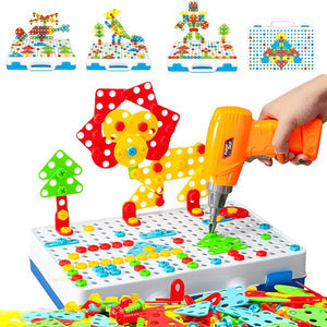 Kids Power Tools With Screwdriver Toy Set - With Battery Operated Drill