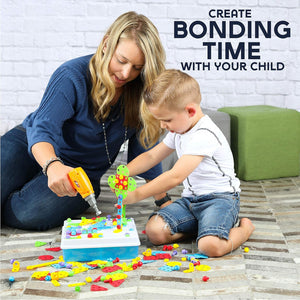 Kids Power Tools With Screwdriver Toy Set - With Battery Operated Drill