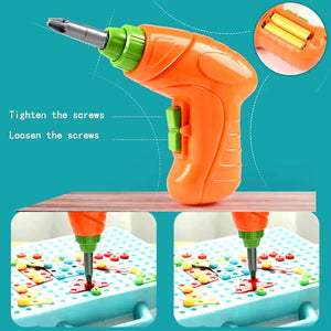 Kids Power Tools With Screwdriver Toy Set - With Battery Operated Drill