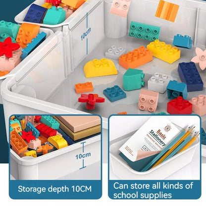 Kids Building Blocks Table with Chair & Learning Station